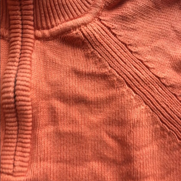 VTG Bill Blass Men Sweater Chunky Medium Orange Cotton Half Zip Long Sleeve - Picture 12 of 13